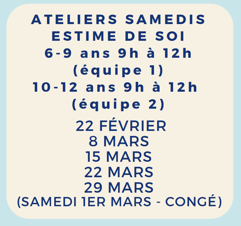 Ateliers du samedi - Estime de soi
